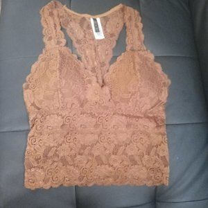 Brown lace tank top